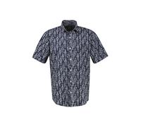 Kurzarmhemd LERROS "Kurzarmhemd mit marinem All-over-Print", Herren, Gr. 6XL, extraweit, classic navy, 99% Baumwolle, 1% Elasthan, Hemden (56447252-6XL) classic navy