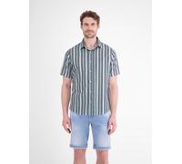 Kurzarmhemd LERROS "Kurzarmhemd mit modischen Streifen aus reiner Baumwolle", Herren, Gr. L, Normalgrößen, true blau, 100% Baumwolle, Hemden (75519415-L) true blau