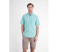 Kurzarmhemd LERROS "Kurzarmhemd, unifarben aus pflegeleichtem Materialmix", Herren, Gr. L, Normalgrößen, grün (reef blau), 60% Polyester, 40% Baumwolle, Hemden (47498926-L) reef blau
