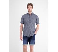 Kurzarmhemd LERROS "Kurzarmhemd, unifarben aus pflegeleichtem Materialmix", Herren, Gr. S, Normalgrößen, grau (classic navy), 60% Polyester, 40% Baumwolle, Hemden (79899929-S) classic navy