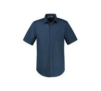 Kurzarmhemd LERROS "Kurzarmhemd, unifarben in großen Größen", Herren, Gr. 3XL, extraweit, classic navy, 80% Baumwolle, 20% Leinen, Hemden (91014860-XXXL) classic navy