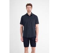Kurzarmhemd LERROS "Lässiges Kurzarmhemd aus Baumwolle mit Streifenstruktur", Herren, Gr. XXL, Normalgrößen, classic navy, 100% Baumwolle, Hemden (51119516-XXL) classic navy