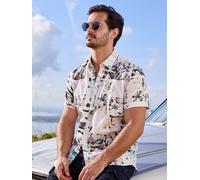 LERROS Leichtes Kurzarmhemd im Hawaii-Look für kühlen Komfort - Broken White XXXL
