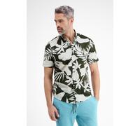 Kurzarmhemd LERROS "LERROS Halbarmhemd mit floralem Print", Herren, Gr. S, Normalgrößen, grün (chilled olive), 100% Baumwolle, Hemden (34043868-S) chilled olive