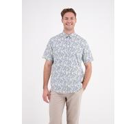 Kurzarmhemd LERROS "LERROS Herren Halbarmhemd, floral bedruckt", Herren, Gr. L, Normalgrößen, weiß, 100% Baumwolle, Hemden (21610704-L) weiß