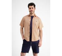 Kurzarmhemd LERROS "LERROS Kurzarmhemd *Geometric AOP*", Herren, Gr. M, Normalgrößen, rosa (gentle peach), 100% Baumwolle, Hemden Kurzarmhemd (45391940-M)