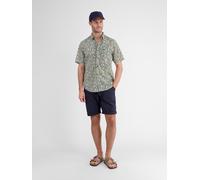 Kurzarmhemd LERROS "Sommerlich bedrucktes Halbarmhemd", Herren, Gr. S, Normalgrößen, gelb (mango), 100% Baumwolle, Hemden Kurzarmhemd (29547836-S)