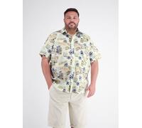 Kurzarmhemd LERROS "Sommerliches Kurzarmhemd im Hawaii-Look, große Größen", Herren, Gr. 3XL, Normalgrößen, broken weiß, 97% Baumwolle, 3% Elasthan, Hemden (50250412-XXXL) broken weiß