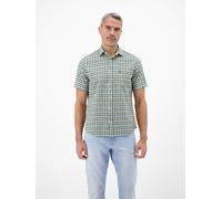 Kurzarmhemd LERROS "Sportives Halbarmhemd, kariert", Herren, Gr. XL, Normalgrößen, dull peach, 100% Baumwolle, Hemden (78053306-XL) dull peach