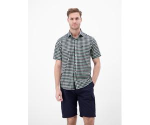 Kurzarmhemd LERROS "Sportives Halbarmhemd, kariert", Herren, Gr. XXL, Normalgrößen, mint water, 100% Baumwolle, Hemden (92176052-XXL) mint water