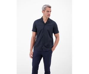 Kurzarmhemd LERROS "Unifarbenes Kurzarmhemd aus 100 % Baumwolle", Herren, Gr. XL, Normalgrößen, classic navy, 100% Baumwolle, Hemden (10465920-XL) classic navy
