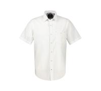 Kurzarmhemd LERROS "Unifarbenes Kurzarmhemd in Strukturqualität", Herren, Gr. XXL, Normalgrößen, broken weiß, 80% Baumwolle, 20% Leinen, Hemden (79311112-XXL) broken weiß