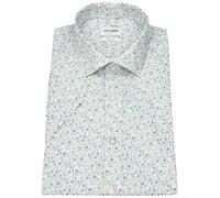 Kurzarmhemd - Level 5 Body Fit - Print - Floral - grün / blau OLYMP