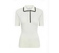 Kurzarmhemd LEVETE ROOM "Levete Room Polo shirt LR-RYDE", Damen, Gr. L, Normalgrößen, weiß (1001c, star weiß combi), Obermaterial: 74% Viskose, 26% Polyamid, Hemden (17885114-L) 1001c, star weiß combi