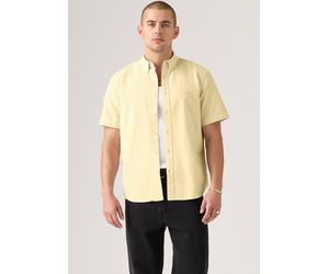 Kurzarmhemd LEVI'S "SS AUTHENTIC BUTTON DOWN", Herren, Gr. L, N-Gr, double cream, Web, Obermaterial: 70% Baumwolle, 30% Leinen, Hemden, mit kleiner Logostickerei auf der Brust (23766154-L) double crea