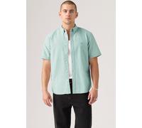 Kurzarmhemd LEVI'S "SS AUTHENTIC BUTTON DOWN", Herren, Gr. S, N-Gr, gray mist, Web, Obermaterial: 70% Baumwolle, 30% Leinen, Hemden, mit kleiner Logostickerei auf der Brust (60589065-S) gray mist