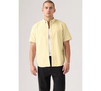 Kurzarmhemd LEVI'S "SS AUTHENTIC BUTTON DOWN", Herren, Gr. XL, N-Gr, gelb (double cream), Web, Obermaterial: 70% Baumwolle, 30% Leinen, Hemden, mit kleiner Logostickerei auf der Brust (23766154-XL) do
