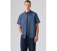 Kurzarmhemd LEVI'S "SS AUTHENTIC BUTTON DOWN", Herren, Gr. XXL, N-Gr, vintage indigo gd stripe, Web, Obermaterial: 100% Baumwolle, Hemden, mit kleiner Logostickerei auf der Brust (39178430-XXL) vintag