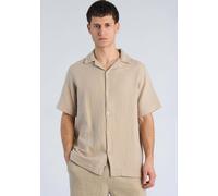 Kurzarmhemd LINDBERGH "Freizeithemd (Kurzarm) Regular Box Fit", Herren, Gr. M, Normalgrößen, beige (stone), Obermaterial: 100% Baumwolle, Hemden (82775448-M) stone