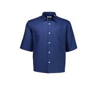Kurzarmhemd LINDBERGH "Freizeithemd (Kurzarm) Regular Fit", Herren, Gr. M, Normalgrößen, blau (faded blau), Obermaterial: 70% Baumwolle, 30% Polyester, Hemden (53842000-M) faded blau