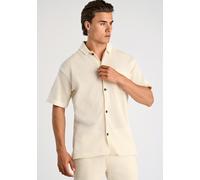 Kurzarmhemd LINDBERGH "Freizeithemd (Kurzarm) Regular Fit", Herren, Gr. M, Normalgrößen, weiß (ecru weiß), Obermaterial: 100% Baumwolle, Hemden (28170136-M) ecru weiß