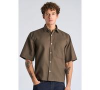 Kurzarmhemd LINDBERGH "Freizeithemd (Kurzarm) Regular Fit", Herren, Gr. S, Normalgrößen, braun (faded braun), Obermaterial: 70% Baumwolle, 30% Polyester, Hemden (13666703-S) faded braun