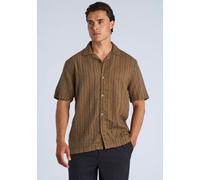 Kurzarmhemd LINDBERGH "Freizeithemd (Kurzarm) Relaxed Fit", Herren, Gr. 3XL, Normalgrößen, braun (dk sand), Obermaterial: 100% Baumwolle, Hemden (30249569-XXXL) dk sand