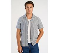 Kurzarmhemd LINDBERGH "Freizeithemd (Kurzarm) Relaxed Fit", Herren, Gr. 3XL, Normalgrößen, grau (dk blau), Obermaterial: 98% Baumwolle, 2% Elasthan, Hemden (83729322-XXXL) dk blau