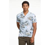 Kurzarmhemd LINDBERGH "Freizeithemd (Kurzarm) Relaxed Fit", Herren, Gr. L, Normalgrößen, blau (lt blau), Obermaterial: 100% Lyocell, Hemden (12632465-L) lt blau