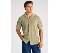 Kurzarmhemd LINDBERGH "Freizeithemd (Kurzarm) Relaxed Fit", Herren, Gr. L, Normalgrößen, dusty olive, Obermaterial: 80% Baumwolle, 20% Polyester, Hemden (82729269-L) dusty olive