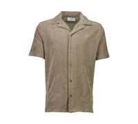 Kurzarmhemd LINDBERGH "Freizeithemd (Kurzarm) Relaxed Fit", Herren, Gr. L, Normalgrößen, stone 125, Obermaterial: 80% Baumwolle, 20% Polyester, Hemden (66264142-L) stone 125