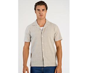 Kurzarmhemd LINDBERGH "Freizeithemd (Kurzarm) Relaxed Fit", Herren, Gr. M, Normalgrößen, beige (army), Obermaterial: 98% Baumwolle, 2% Elasthan, Hemden (55697360-M) army