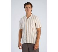 Kurzarmhemd LINDBERGH "Freizeithemd (Kurzarm) Relaxed Fit", Herren, Gr. M, Normalgrößen, beige (lt stone), Obermaterial: 100% Baumwolle, Hemden (88154617-M) lt stone