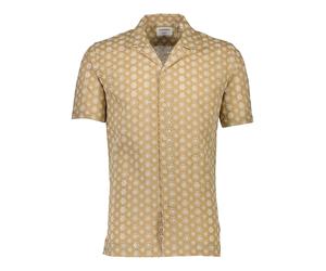 Kurzarmhemd LINDBERGH "Freizeithemd (Kurzarm) Relaxed Fit", Herren, Gr. M, Normalgrößen, braun (camel), Obermaterial: 100% Baumwolle, Hemden (94655864-M) camel