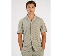 Kurzarmhemd LINDBERGH "Freizeithemd (Kurzarm) Relaxed Fit", Herren, Gr. M, Normalgrößen, dusty olive, Obermaterial: 83% Baumwolle, 17% Polyester, Hemden (40598818-M) dusty olive
