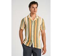 Kurzarmhemd LINDBERGH "Freizeithemd (Kurzarm) Relaxed Fit", Herren, Gr. S, Normalgrößen, gelb (mango), Obermaterial: 100% Viskose, Hemden (46916165-S) mango