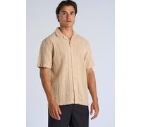 Kurzarmhemd LINDBERGH "Freizeithemd (Kurzarm) Relaxed Fit", Herren, Gr. XL, Normalgrößen, beige (sand), Obermaterial: 100% Baumwolle, Hemden (45239350-XL) sand