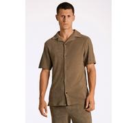 Kurzarmhemd LINDBERGH "Freizeithemd (Kurzarm) Relaxed Fit", Herren, Gr. XXL, Normalgrößen, braun (dk stone), Obermaterial: 80% Baumwolle, 20% Polyester, Hemden (32780228-XXL) dk stone