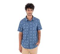 Destroyer Hurley Printing Press Coconut Short Sleeve Shirt Blau L Mann