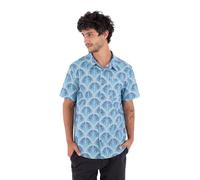 Worker Blue Hurley Printing Press Palm Short Sleeve Shirt Blau XL Mann