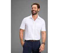 Kurzarmhemd MAN'S WORLD, Herren, Gr. 39/40 (M), N-Gr, weiß (weiß, leicht transparent), Obermaterial: 55% Baumwolle, 45% Polyester, unifarben, Basic, normal, gerader Abschluss, Hemden, Kurzarm (2501452