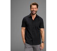 Kurzarmhemd MAN'S WORLD, Herren, Gr. 47/48 (XXXL), N-Gr, schwarz (schwarz, uni), Obermaterial: 55% Baumwolle, 45% Polyester, unifarben, Basic, normal, gerader Abschluss, Hemden, Kurzarm (10470047-47)