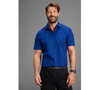 Kurzarmhemd MAN'S WORLD, Herren, Gr. 49/50 (4XL), N-Gr, blau (blau, uni), Obermaterial: 55% Baumwolle, 45% Polyester, Basic, normal, gerader Abschluss, Hemden, Kurzarm, Topseller (93875957-49) blau, u