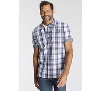 Kurzarmhemd MAN'S WORLD, Herren, Gr. 4XL (49/50), N-Gr, bunt (blau, rot, weiß, kariert), Web, Obermaterial: 100% Baumwolle, kariert, bequem, mit Umschlag abgesteppt krempelbar, Hemden, mit kleinem Bru