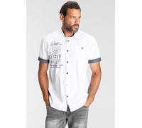 Kurzarmhemd MAN'S WORLD, Herren, Gr. 4XL (49/50), N-Gr, weiß, Obermaterial: 100% Baumwolle, bedruckt, unifarben, bequem, abgestepptes Bündchen, Hemden, mit Print (90063638-4XL) weiß