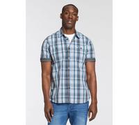 Kurzarmhemd MAN'S WORLD, Herren, Gr. 5XL (51/52), N-Gr, blau (blau kariert), Web, Obermaterial: 100% Baumwolle, kariert, bequem, mit Umschlag abgestepptes Bündchen krempelbar, Hemden (31148028-5XL) bl