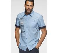Kurzarmhemd MAN'S WORLD, Herren, Gr. 5XL (51/52), N-Gr, blau (hellblau), Obermaterial: 100% Baumwolle, bedruckt, unifarben, bequem, abgestepptes Bündchen, Hemden, mit Print (62453037-5XL) hellblau