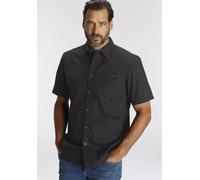 Kurzarmhemd MAN'S WORLD, Herren, Gr. L (41/42), N-Gr, schwarz, Web, Obermaterial: 100% Baumwolle, unifarben, bequem, abgestepptes Bündchen kontrastfarben,krempelbar, Hemden, mit kleinem Brustprint (98