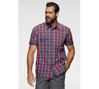 Kurzarmhemd MAN'S WORLD, Herren, Gr. L (41/42), N-Gr, weiß (rot, blau, weiß), Obermaterial: 100% Baumwolle, kariert, bequem, Hemden, mit Print und Stickerei (15073666-L) rot, blau, weiß