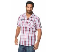 Kurzarmhemd MAN'S WORLD, Herren, Gr. S (37/38), N-Gr, bunt (weiß, rot, kariert), Obermaterial: 100% Baumwolle, kariert, bequem, Hemden, mit modischen Applikationen (597444-S) weiß, rot, kariert